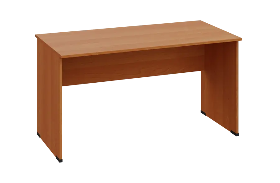 EPL 17 - 14 stůl kancelářský, dřevěná podnož, deska 18 mm, široký 1400 mm, olše jantar